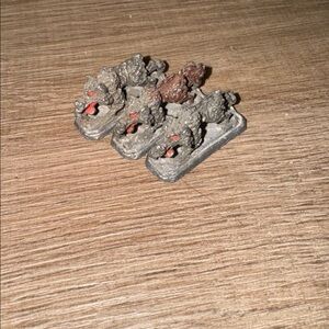 Gray and Red Wolf Figurine DnD - set of 3